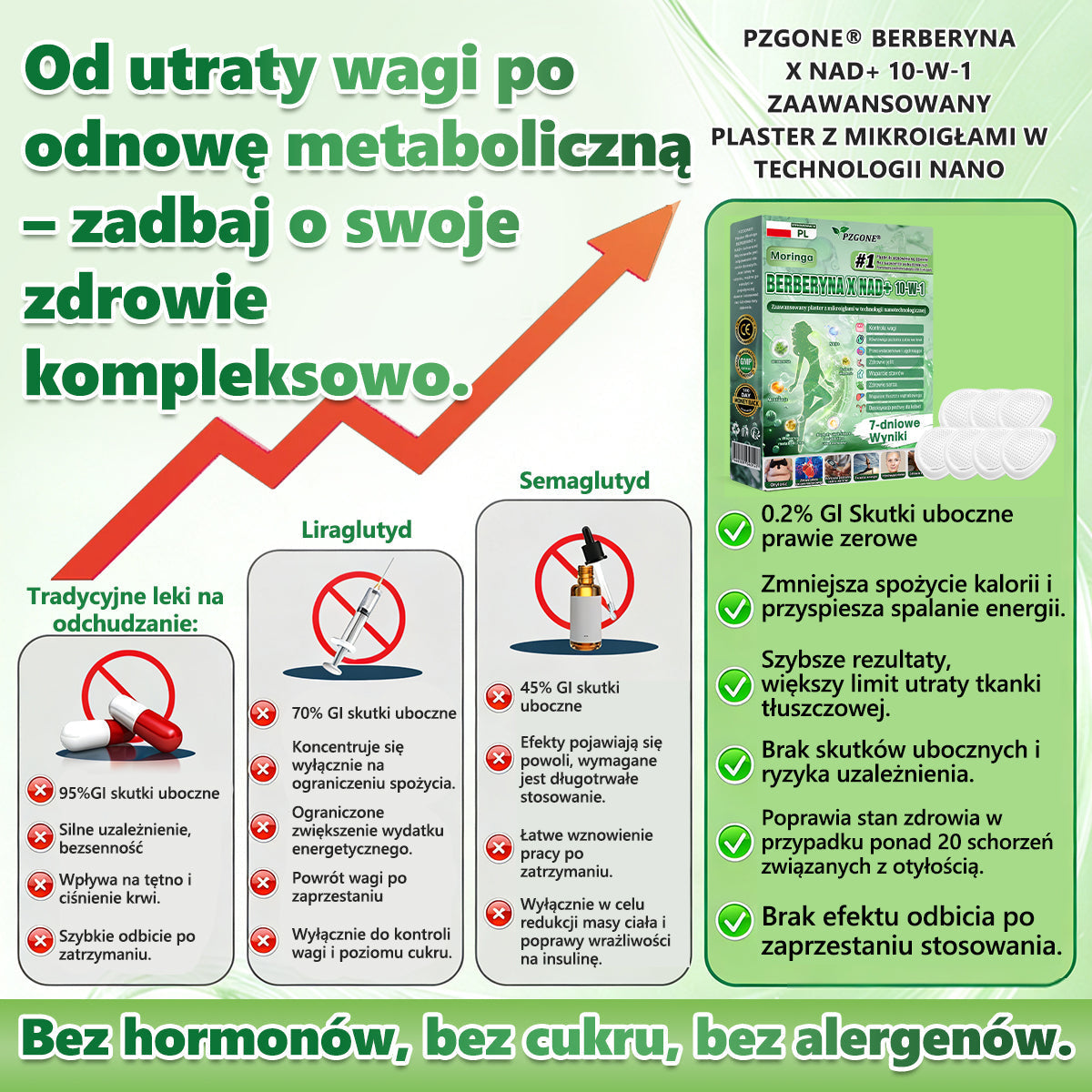 🔥👨‍⚕️Oficjalny sklep | 💯𝐏𝐙𝐆𝐎𝐍𝐄® Moringa·Berberyna×NAD+ 10-w-1 Plaster (Natychmiastowy efekt, widoczne rezultaty po 7 dniach) ✅ Stosowane w celu utraty wagi, poprawy zwiotczałej skóry, leczenia cukrzycy, bezdechu sennego i problemów ze stawami.