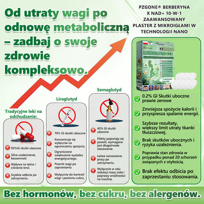 🔥👨‍⚕️Oficjalny sklep | 💯𝐏𝐙𝐆𝐎𝐍𝐄® Moringa·Berberyna×NAD+ 10-w-1 Plaster (Natychmiastowy efekt, widoczne rezultaty po 7 dniach) ✅ Stosowane w celu utraty wagi, poprawy zwiotczałej skóry, leczenia cukrzycy, bezdechu sennego i problemów ze stawami.
